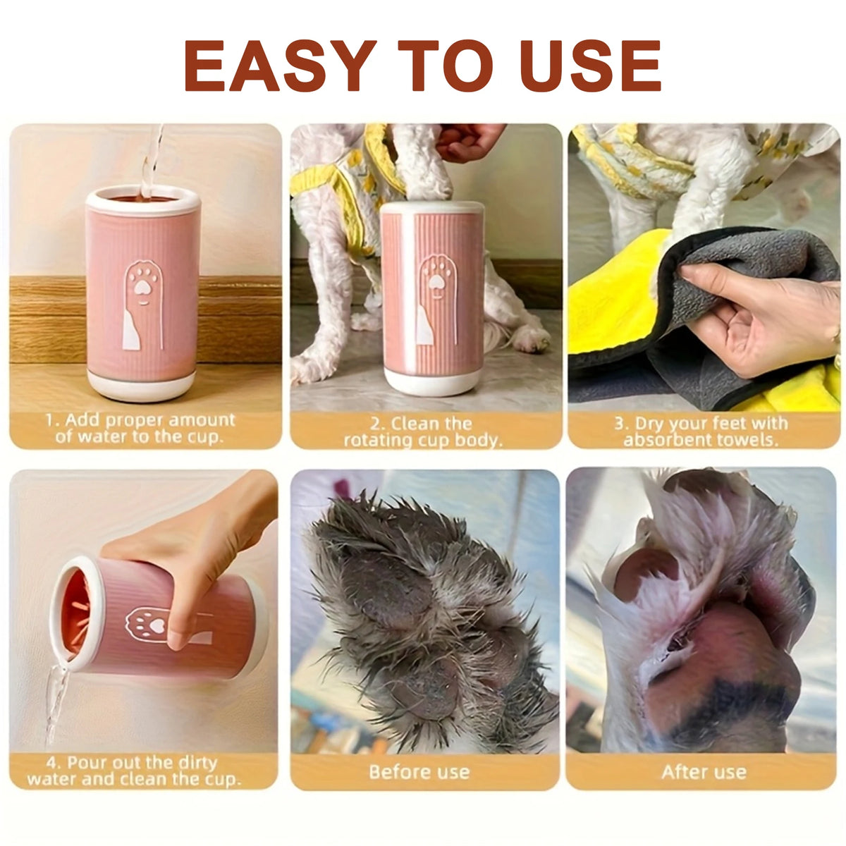 Paw Cleaner Cup – Deep Clean Bristle Washer