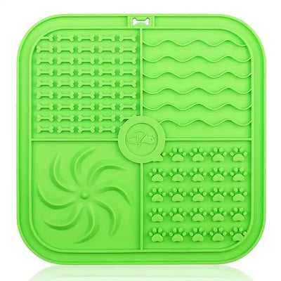 Silicone Dog Lick Mat with Suction Cups – Slow Feeder & Anxiety Relief Pad Square