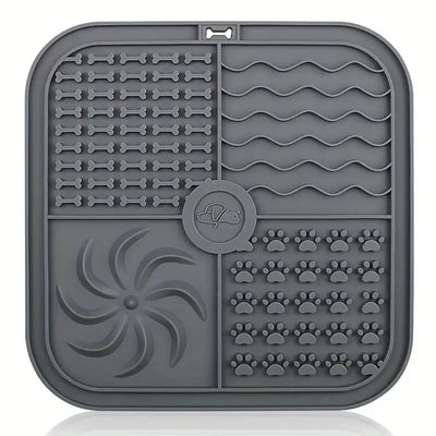 Silicone Dog Lick Mat with Suction Cups – Slow Feeder & Anxiety Relief Pad Square