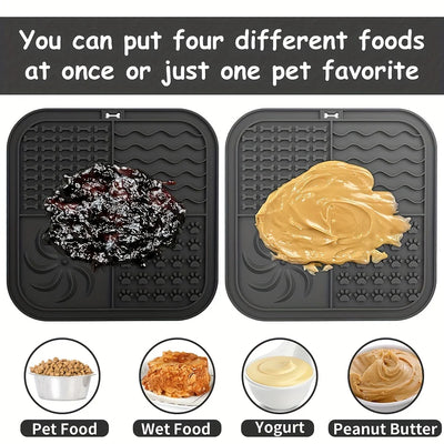 Silicone Dog Lick Mat with Suction Cups – Slow Feeder & Anxiety Relief Pad Square