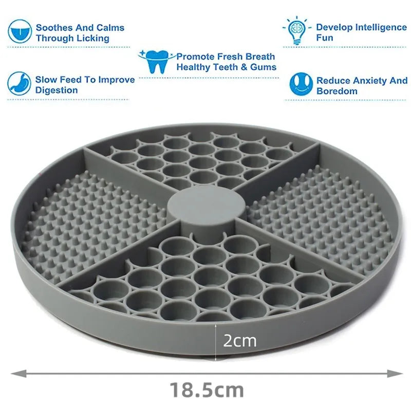 Silicone Lick Mat with Suction Cups – Calming Slow Feeder