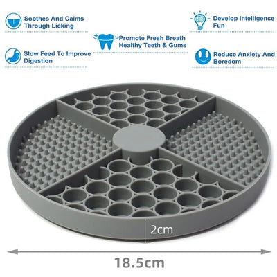 Silicone Lick Mat with Suction Cups – Calming Slow Feeder