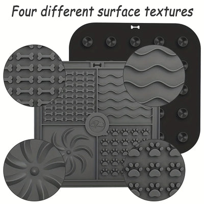 Silicone Dog Lick Mat with Suction Cups – Slow Feeder & Anxiety Relief Pad Square