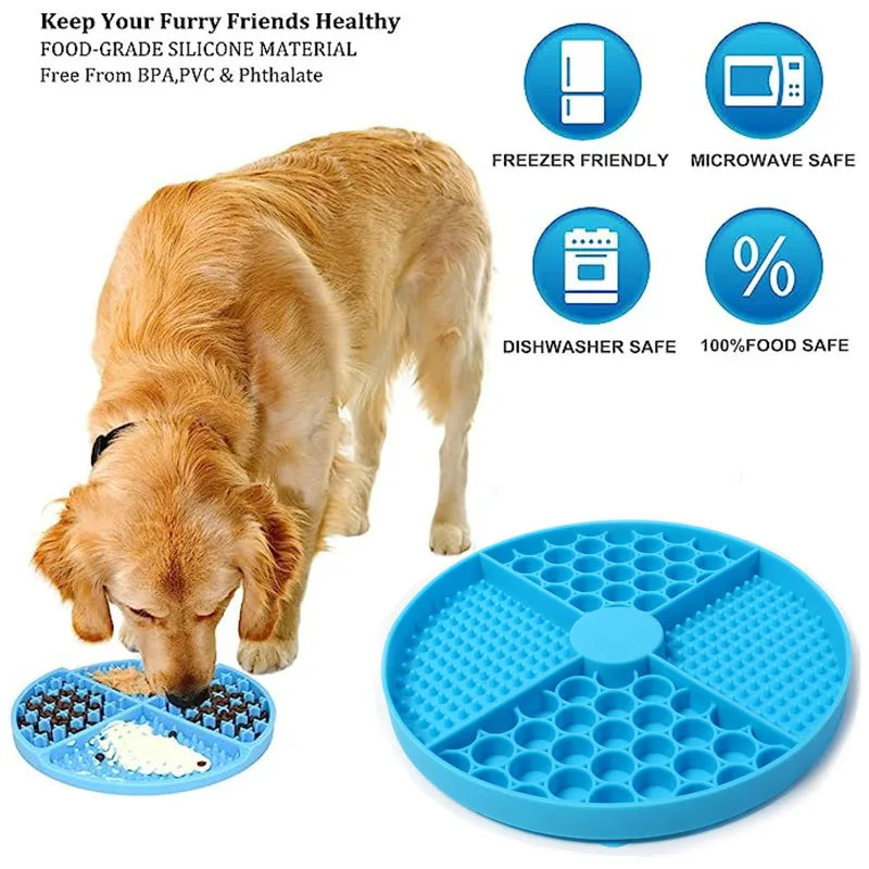 Silicone Lick Mat with Suction Cups – Calming Slow Feeder