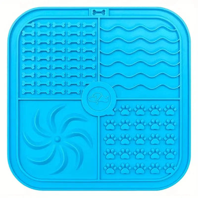 Silicone Dog Lick Mat with Suction Cups – Slow Feeder & Anxiety Relief Pad Square